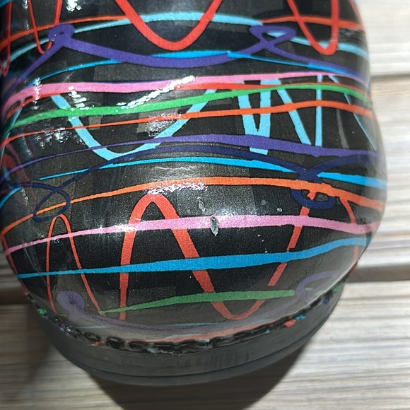 Dansko Pro Women's Size 41 (US 10-10 1/2) Leather Bright Color Striped Clogs - Picture 5 of 9